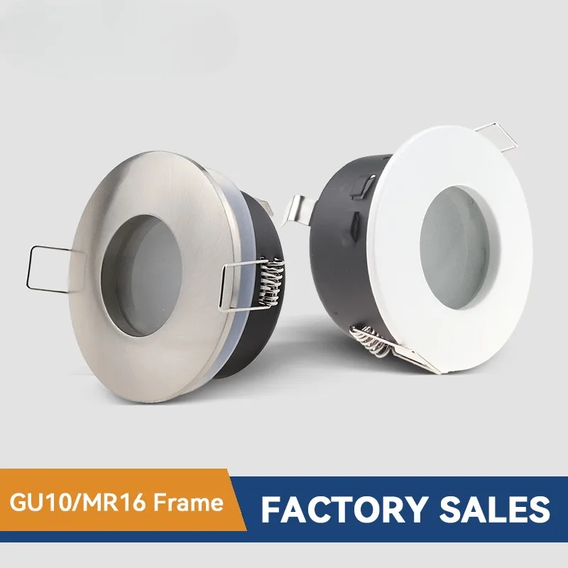 

New Design IP65 Waterproof Recessed GU10/MR16 Led Spot Light Fixtures Downlight Frame Round Square GU10 Spotlight Bulb Housing