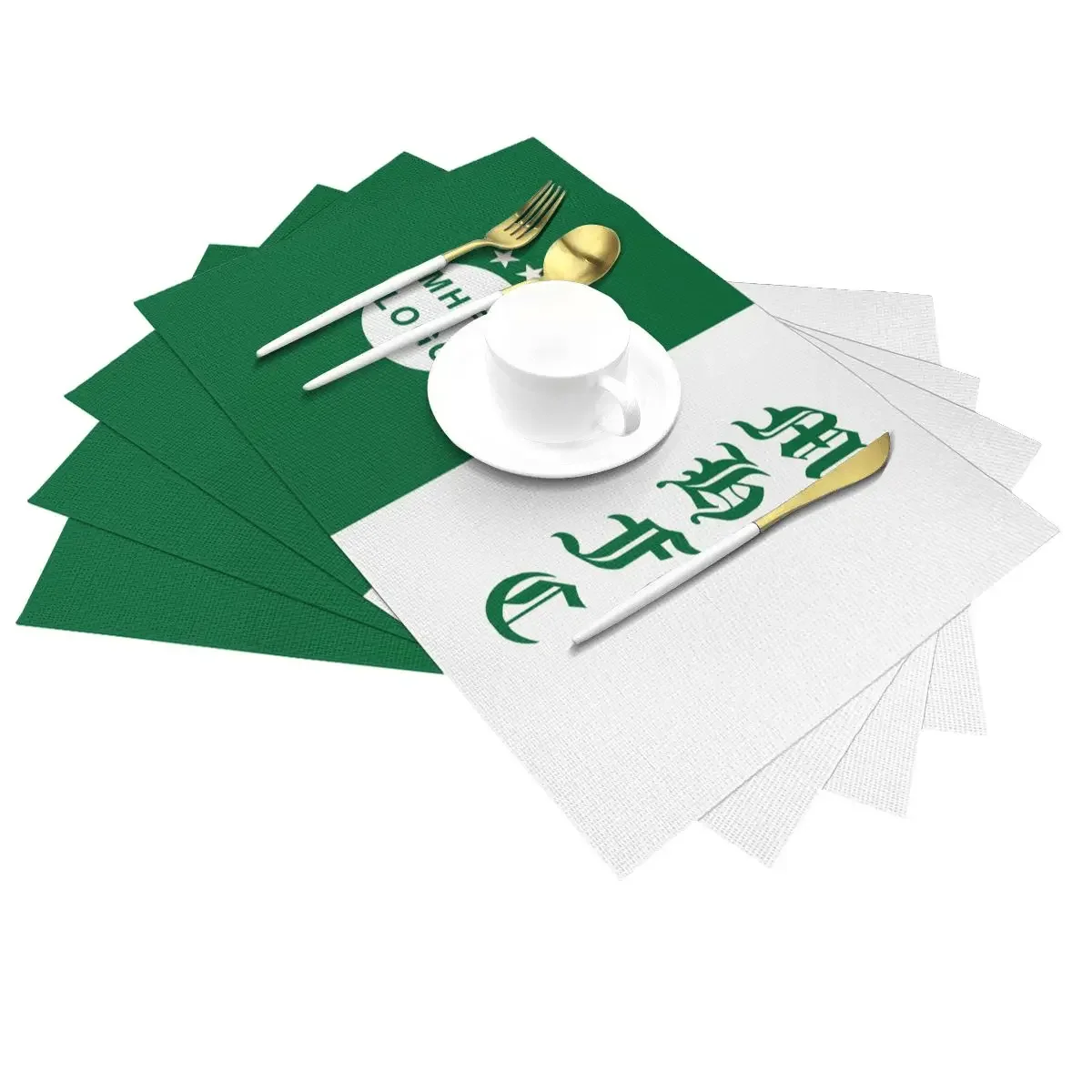 Israel Maccabi Haifa F.C MHFC Champion PVC Woven Placemat Waterproof Easy Clean Washable Decoration Restaurant Kitchen