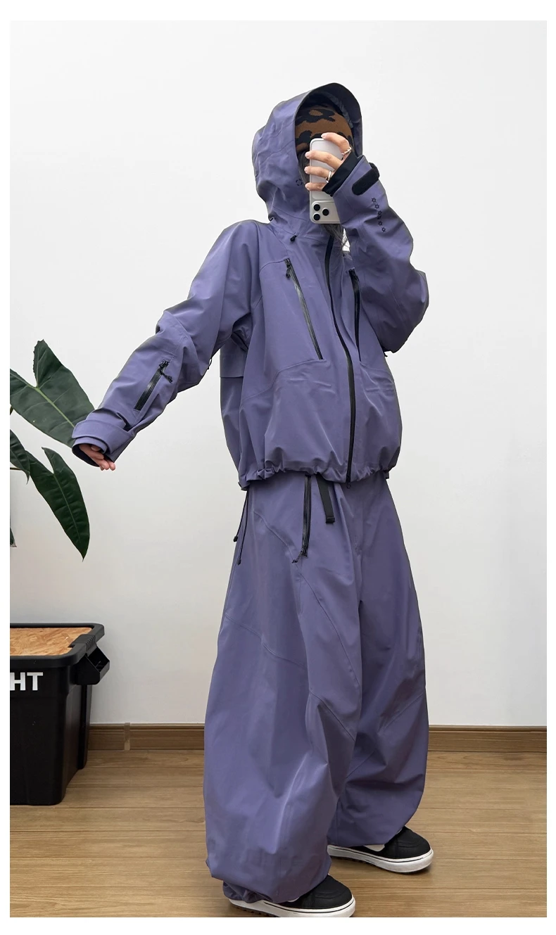 John Snow 2025, Unisex-Set aus Hartschalen-Snowboardanzug, 17 Karat wasserdichte Skijacke und Hose, winddichte Ganzbergschale für Männer und Frauen – Detail 14