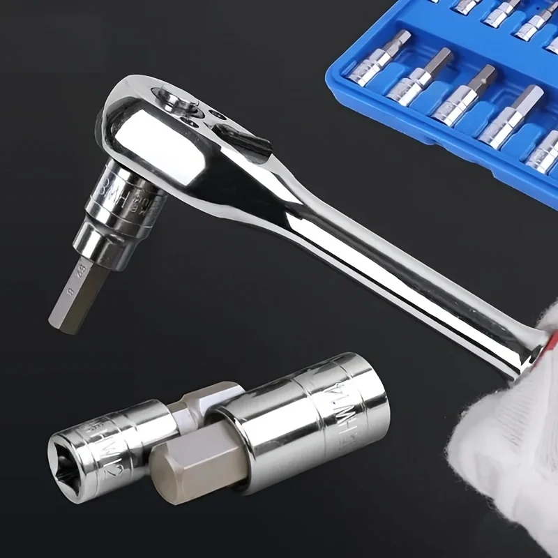 Imagem -03 - Métrica H2-h14 Vanádio Aço Hexagon Socket Bit Kit Drive Tamper Proof Socket Grupo Ferramenta de Reparo do Carro 13 Pcs