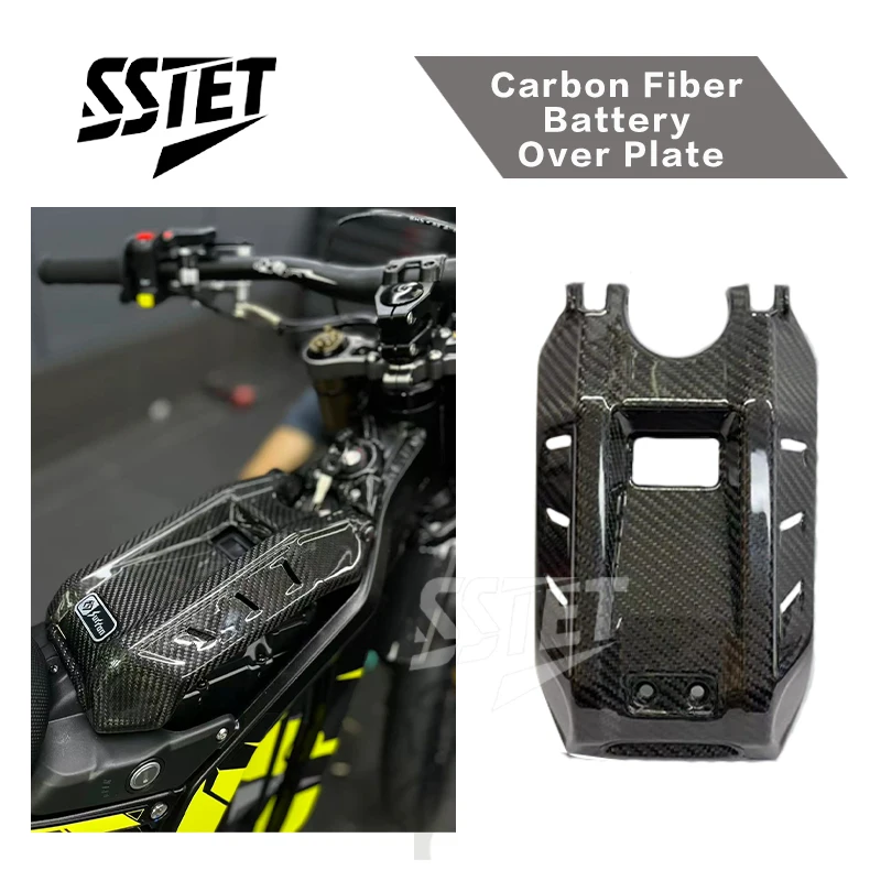 

A ventilated battery cover made from genuine carbon fiber material electric Dirt Bike Battery Cover Carbon Fiber Pattern Battery