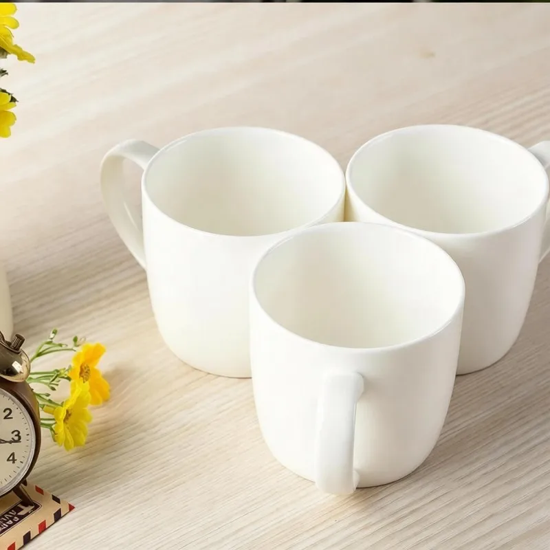

300ML, 3pcs/lot, plain white bone china coffee cup, ceramic cup morning mug, zakka milk mug, porcelain nespresso mug, tumbler