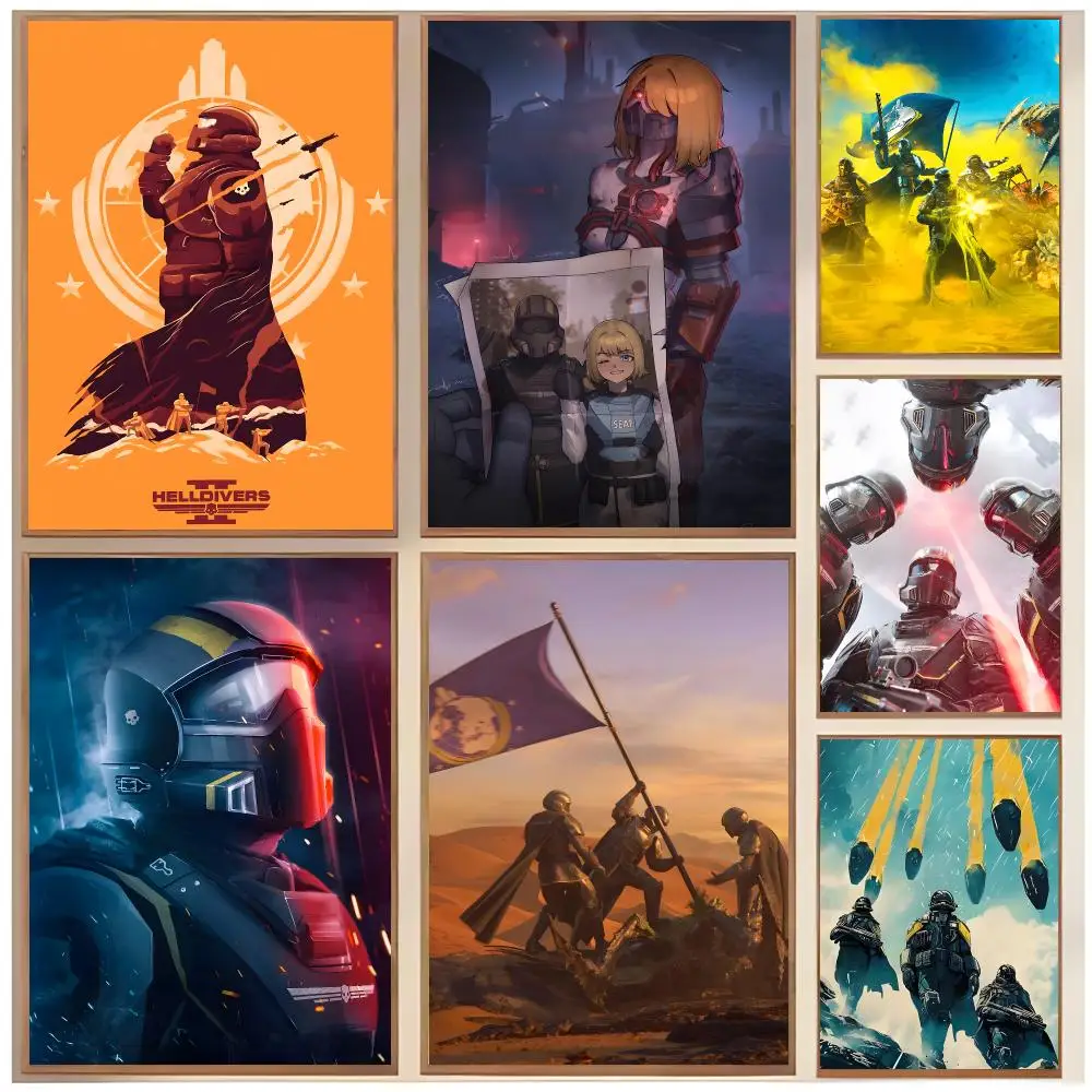 Game Shooter H-Helldivers 2 Poster  Classic Home Interior Design & Modern Wall Decor Art Collection