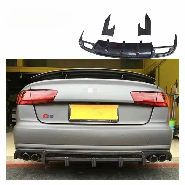 

Carbon Diffuser for Audi A6 C6 C7 Real Carbon Fiber Rear Bumper Diffuser Rear Lip