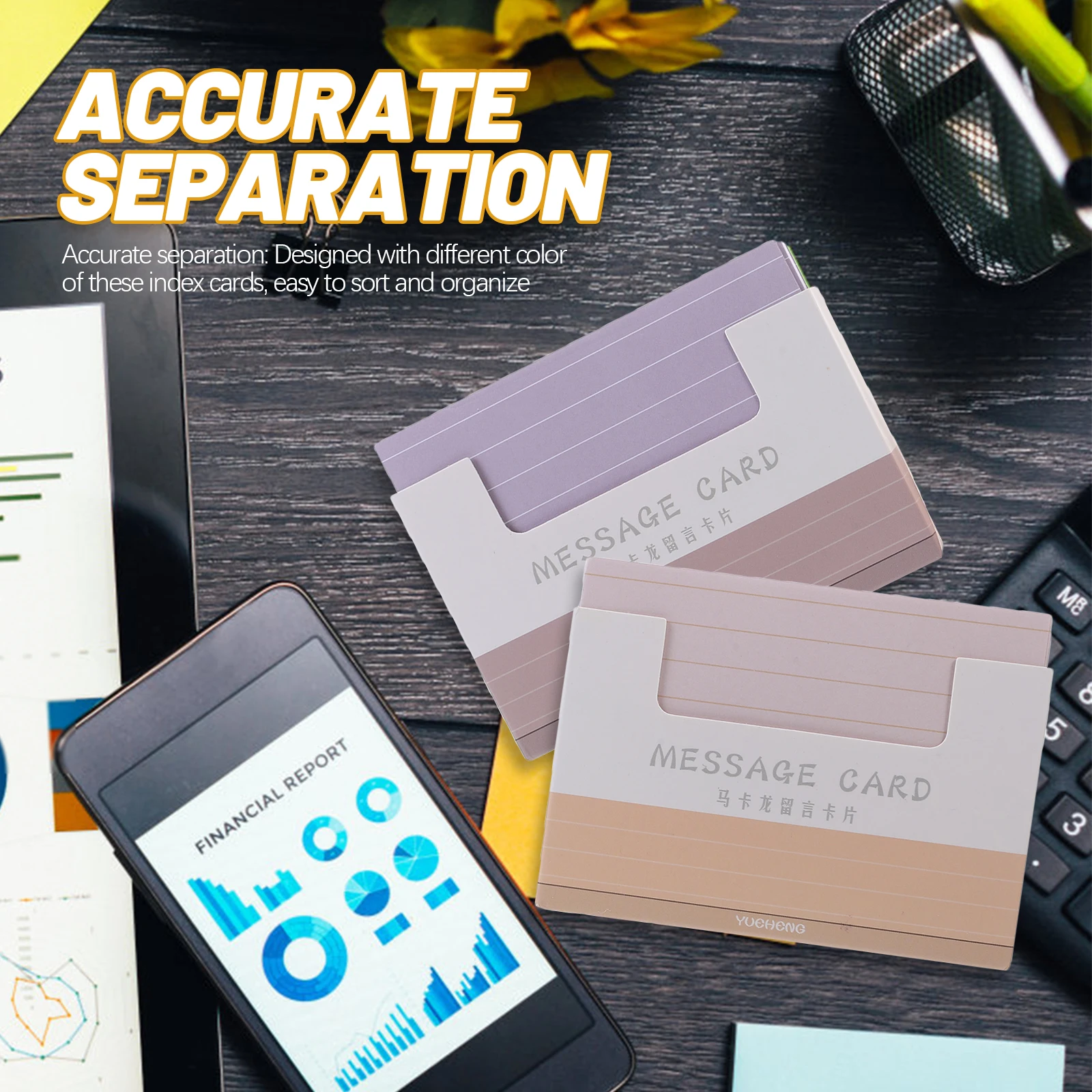 

300pcs Index Colored Blank Flashcards Notecards Thickened Multi-Use Water Resistant Study Work Life Lined Flash Diy