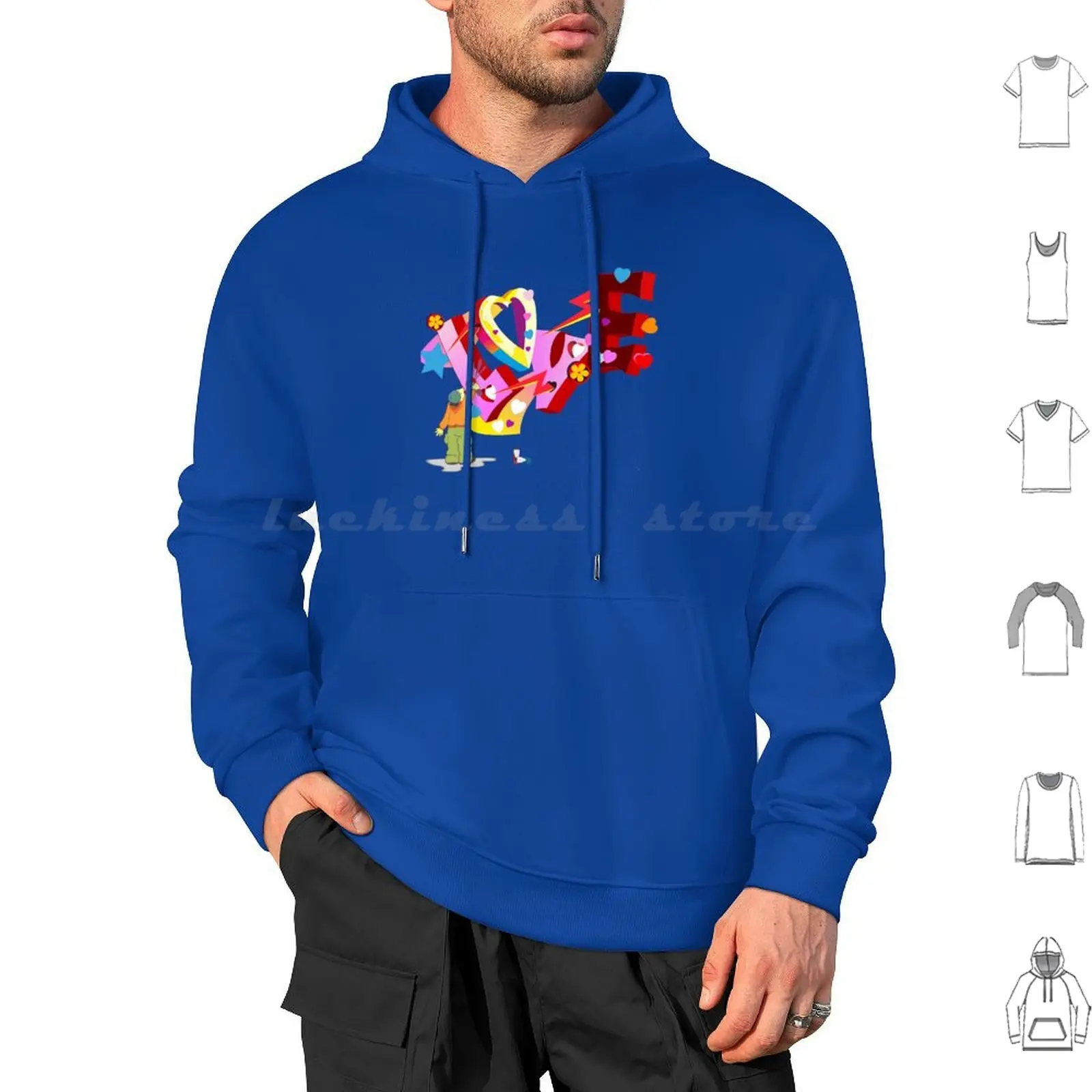 Graffiti Love Hoodies Long Sleeve Graffiti Artist Hippy Love Spray Paint Spray Can Flowers Amore Neon Colors Colours