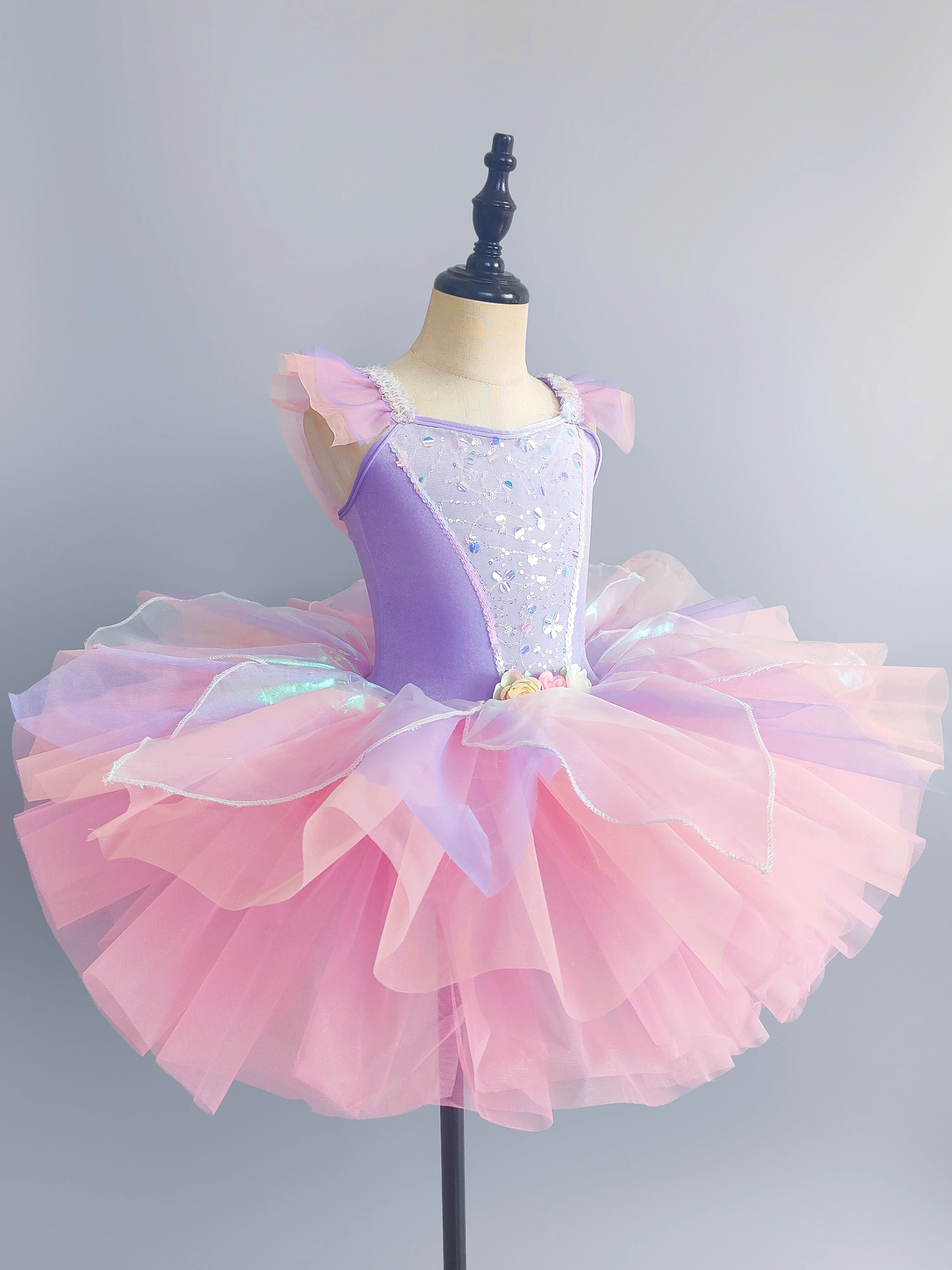 Kids Ballet Dress Girls Modern Dance Skirts Gymnastic Ballet Tutu Dance Clothes Children Sequined Princess Performance Clothes