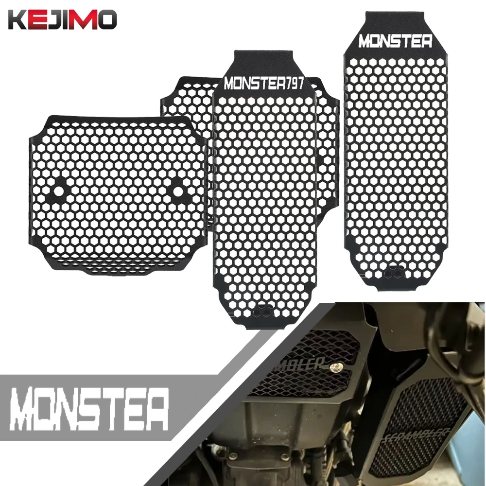 

Scrambler800 Monster 797 Rectifier Radiator Shield Grille Guard Oil Cooler Cover Protector For Ducati Scrambler 800 2015 - 2026