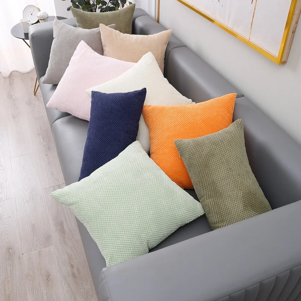 Nordic Cream-style Vertical Bar Pillow Rabbit Plush Pillow Cover Ins Style Simple Sofa Bedroom Cushion Cover Pillow