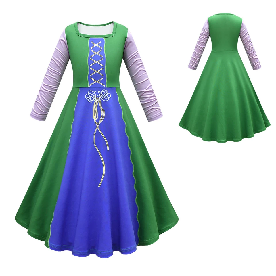 Hocus Pocus 2 Halloween Children Cosplay Costume Winter Carnival 2-12Year Girls Masquerade Party Vampire Witch Winifred Dress Up