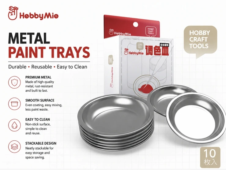 Hobby Mio Model-building Tools For Airbrush And Hand-painting; All-metal Paint Palette, Model Number 30050022.