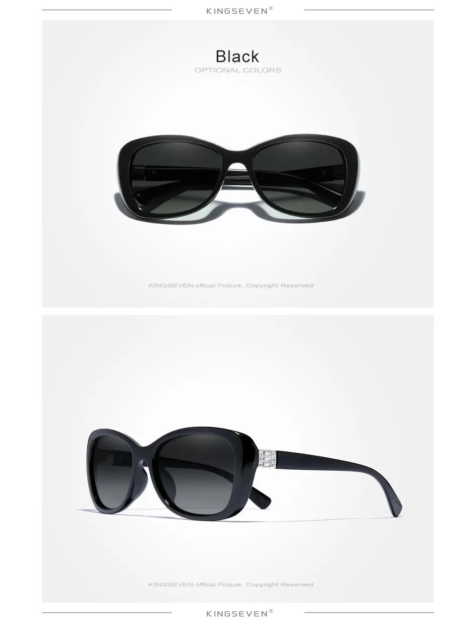 KINGSEVEN Young Style Damen-Sonnenbrille mit Farbverlauf und polarisierten Gläsern, luxuriöses Design, elegante Damen-Sonnenbrille für Damen – Detail 10