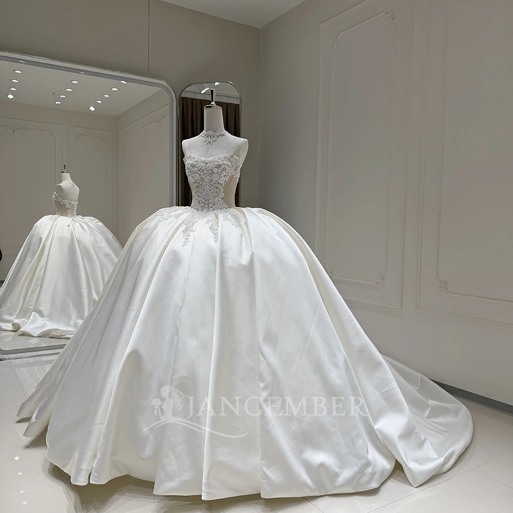 Customized New Style Strapless Sleeveless Ball Gown Robe for Bride Wedding Dress Flash Deals Court Train Vestidos De Novia