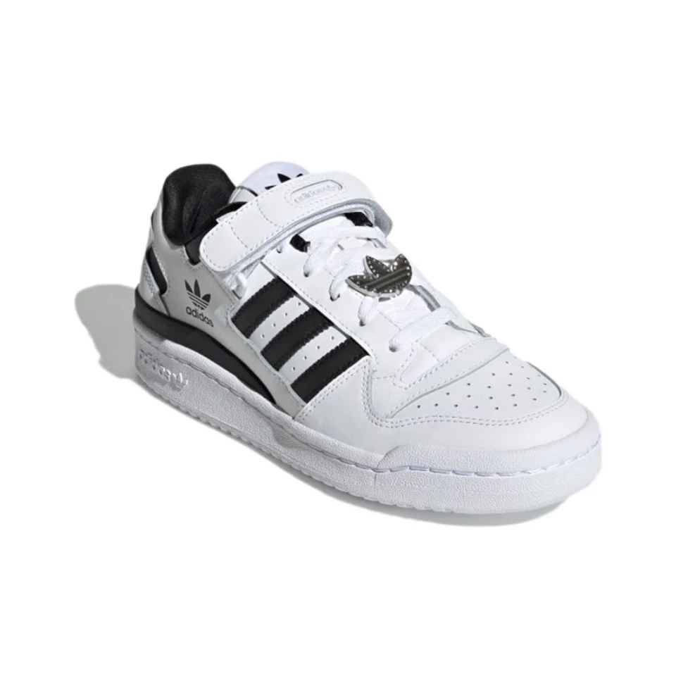 Original Adidas Forum Black White Color Men\'s and Women\'s Unisex Skateboard Casual Classic Low-Top Retro Sneakers Shoes GY0751