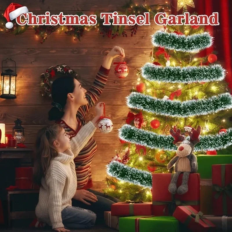 عيد الميلاد بهرج أشرطة جارلاند الأخضر قصب إكليل شجرة عيد الميلاد معلقة الحلي حفل زفاف ديكورات المنزل لوازم
