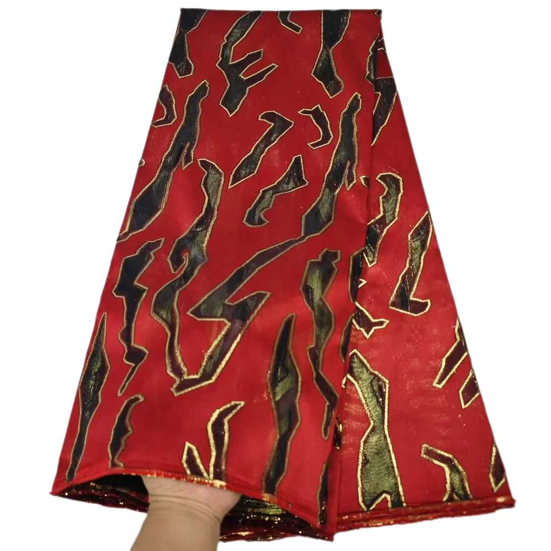 جديد النيجيري الجاكار أقمشة الدانتيل 2024 الأفريقي الديباج أقمشة الدانتيل جودة عالية 5 ياردة الأورجانزا فستان فاخر للنساء حفلة HDF #2