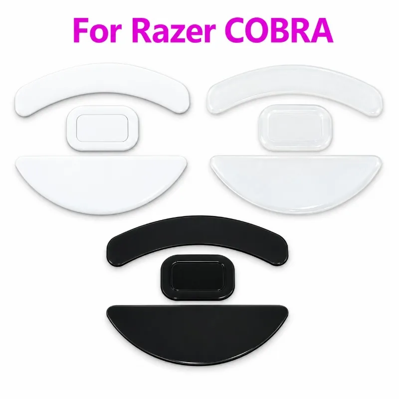 1Sets Mouse Feet Skates For Razer COBRA Wired Version Replacement Glide Feet Pads White Black Mouse Sticker Connector
