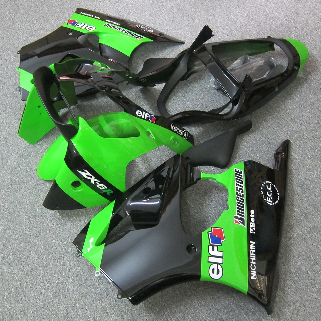 Free Custom Injection Fairing Kits for Kawasaki Ninja 636 ZX6R 2000 2001 2002 ZX-6R 00 01 02 ABS Plastiic Wrecked Rebuild Bike