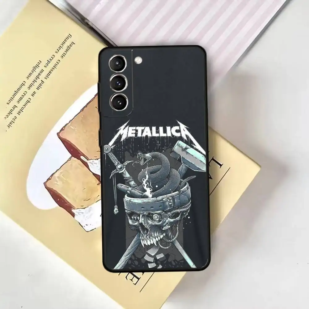 حافظة هاتف m-Metallica-s لهاتف سامسونج جالاكسي A13,21s,22,31,32,52,53,71,72,73,غطاء أسود ناعم