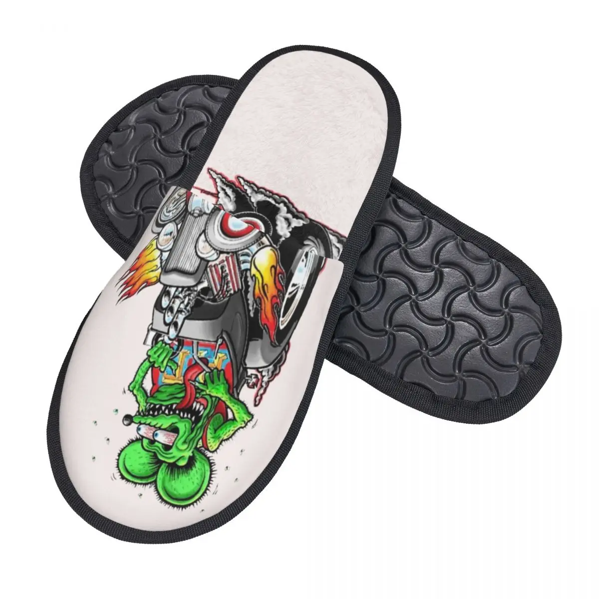 Rat Fink Cozy Scuff With Memory Foam Slippers Women Animated Cartoon Monster Hotel House Shoes