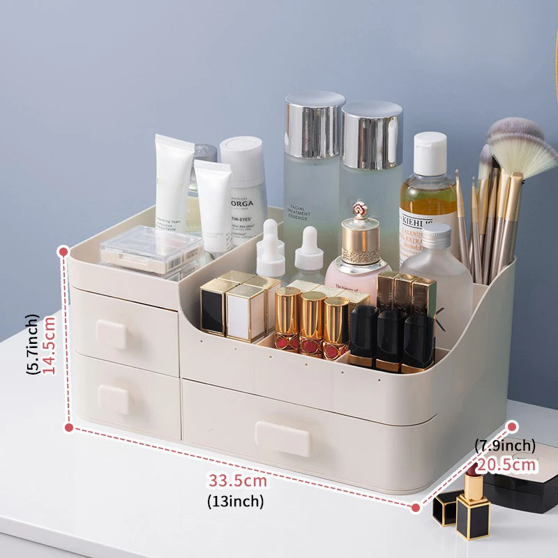 Large Capacity Cosmetic Storage Box Makeup Drawer Organizer Jewelry Nail Polish Makeup Container Desktop Sundries Storage Box