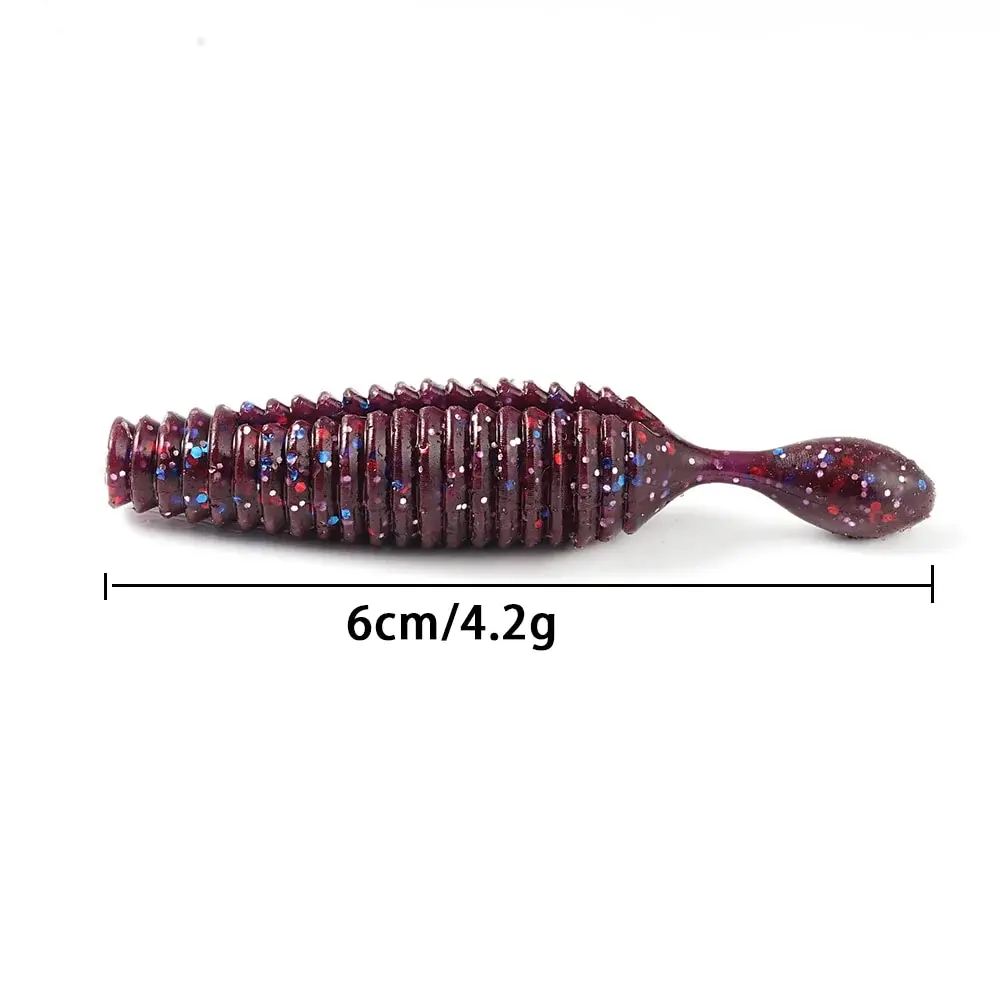 SUNMILE 스틱 미끼 6cm4.2g 캐스팅 무거운 가중 부드러운 플라스틱 미끼 벌레 인공 미끼 실리콘 쉐드 루어베이스 낚시