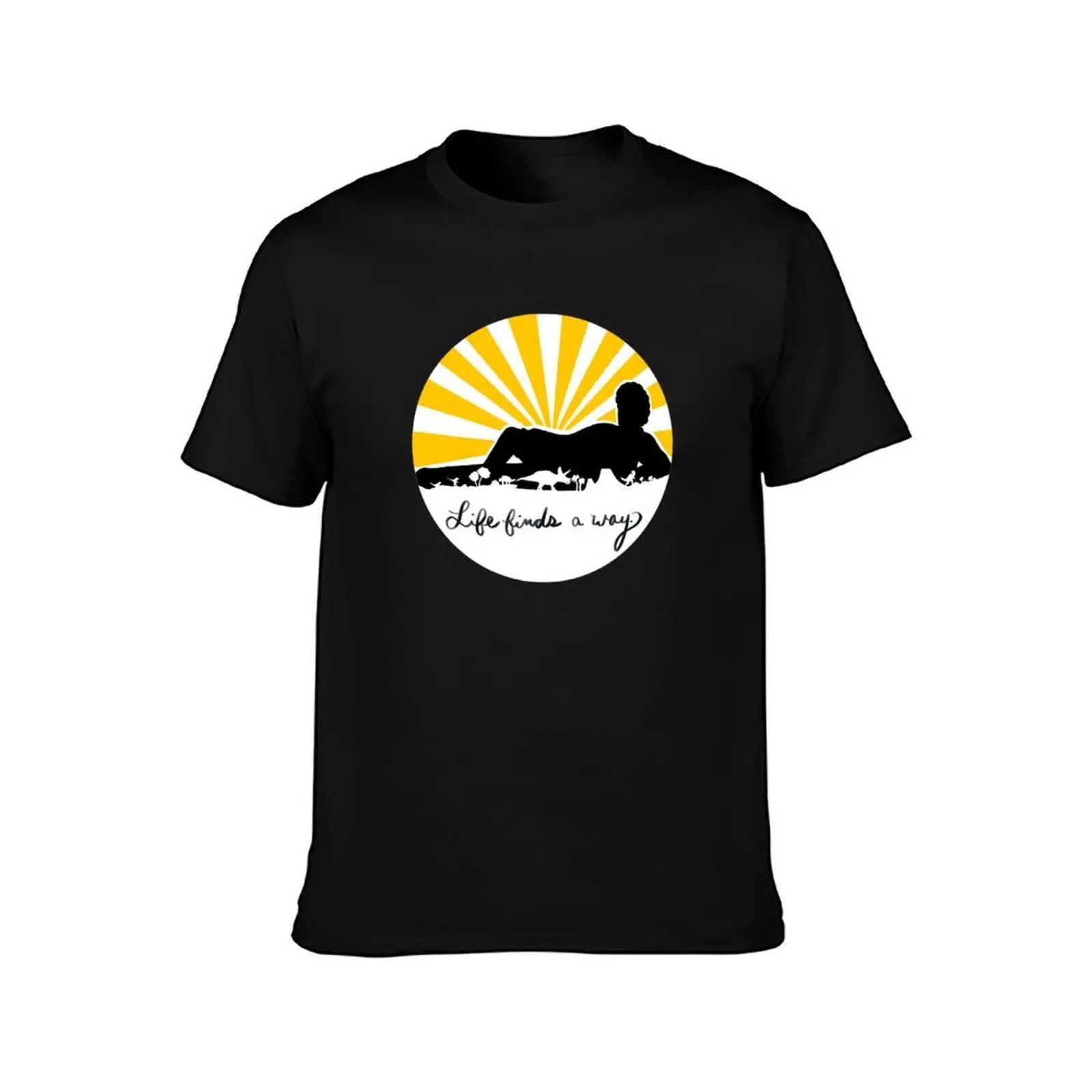 Life Finds A Way T-Shirt, Summer Casual Cotton Tee, Oversized Streetwear Tops, Vintage Graphic Print, Loose Fit Short Sleeve