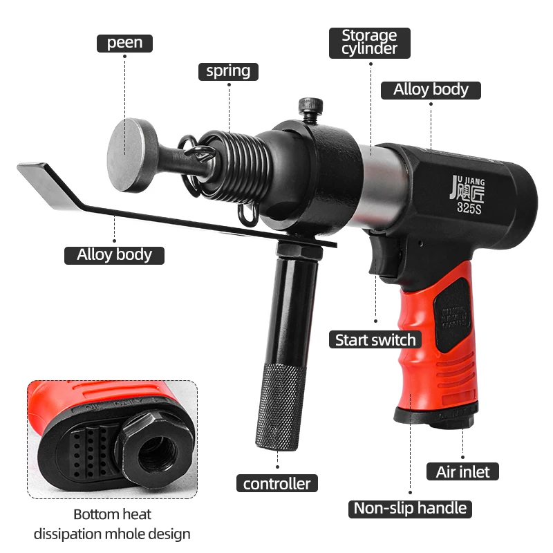 Pneumatic Seaming Machine Impact Hammer Air Hammer Knocking Vibration Air Duct Seaming Gun Iron Sheet Edge Sealing Machine