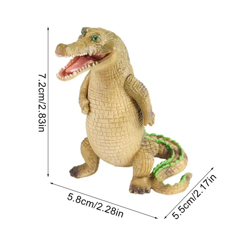Kids Simulation Crocodile Decoration for Boys and Girls Realistic Alligators Action Figure Toy with Rotatable Arms Movable Jaw