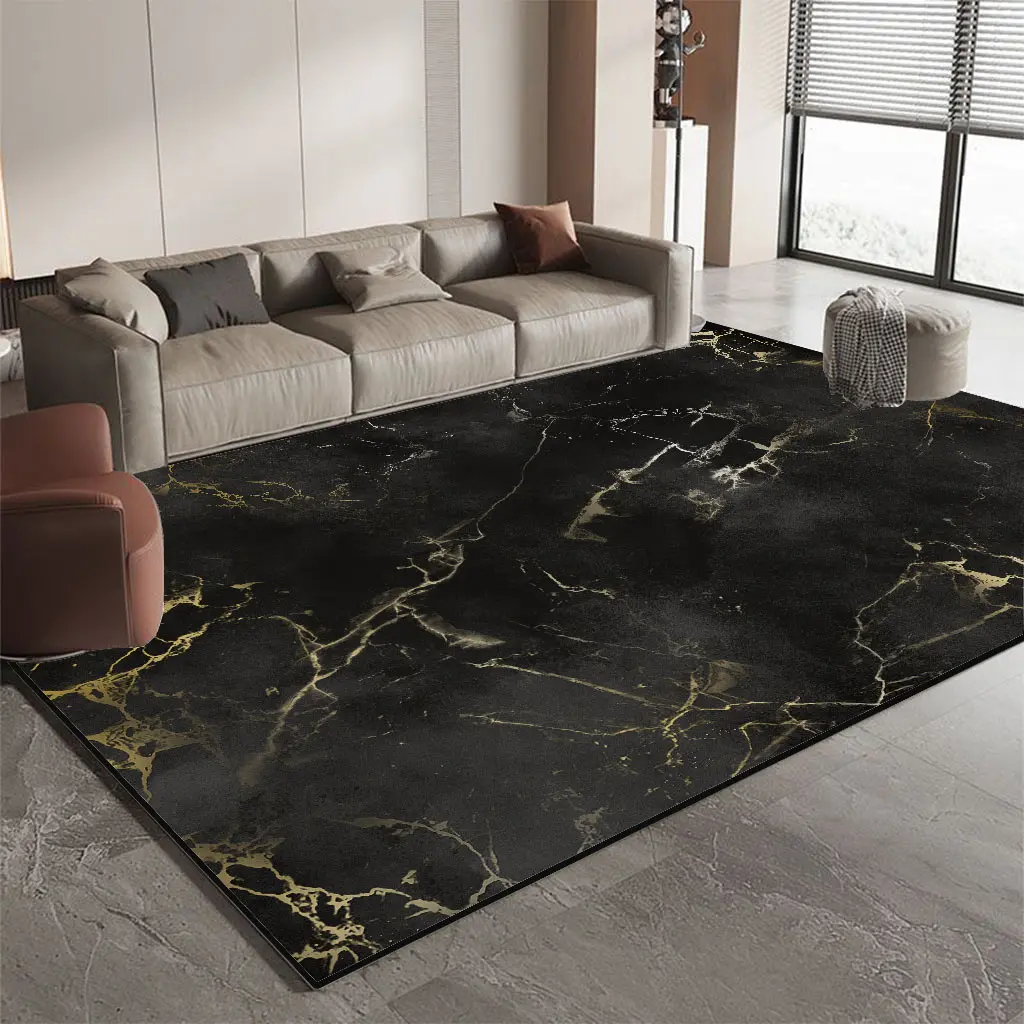 

Luxury Marble Abstract Carpets for Living Room Large Bedroom Rug Washable Gold Home Decoration Balcony Non-slip Mat Alfombra