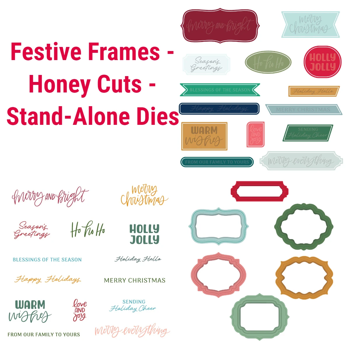 

Simply Stated: Holiday Christmas Sentiments Greetings Dies Word Stamp DIY Scrapbooking Silent Night Card Gift Stencil Handmade