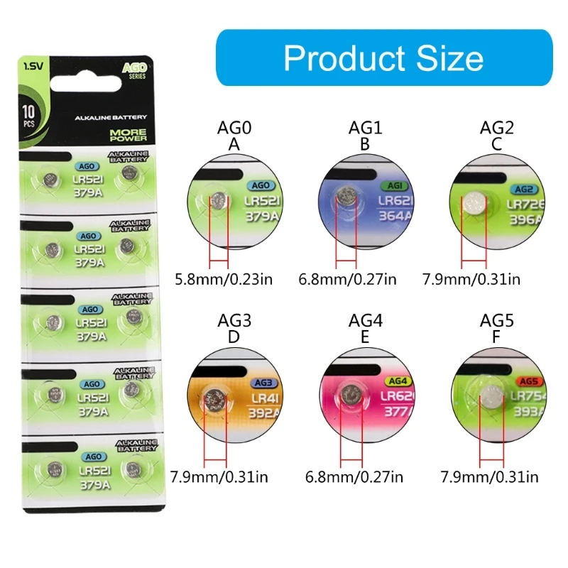 090f 10pcs Batteries cellules alcalines compatibles pour divers appareils électroniques