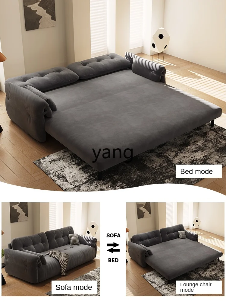 CX Minimalist Brushed Velvet Foldable Sofa Bed Small Apartment Living Room Multi-Functional Dual-Use Retractable