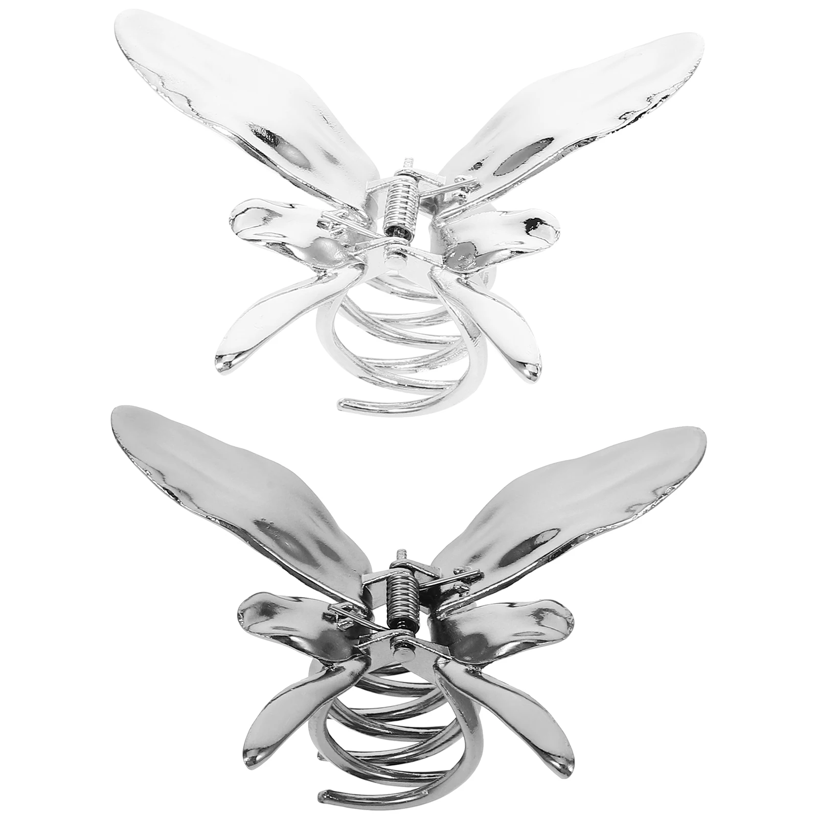 

2Pcs Butterfly Claw Clips Metal Hair Clamps with Polished Finish Secure Grip Hair Styling Clips for Women Daily Wear