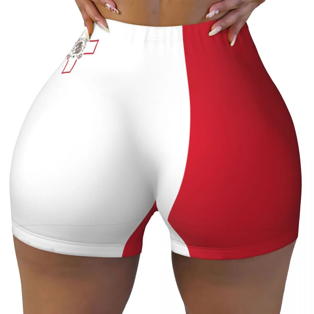 Womens Clothes Gym Push Up Short Elasticity Scrunch Butt Running Shorts Malta Flag Sports Shorts