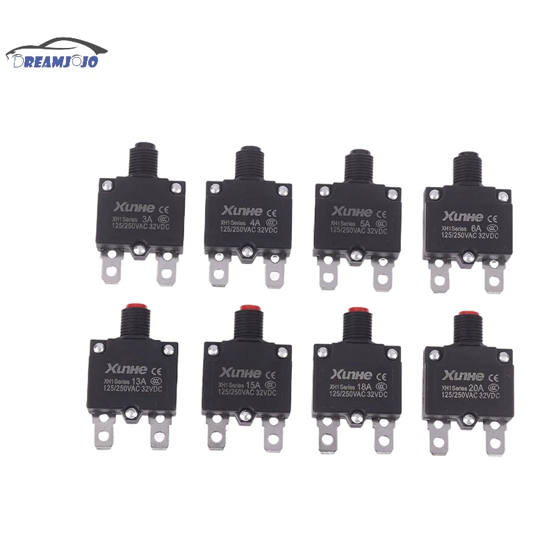 3A 4A 5A 6A 7A 8A 10A 12A 13A 15A 18A 20A Thermal Switch Circuit Breaker Current Overload Protector Overload Switch