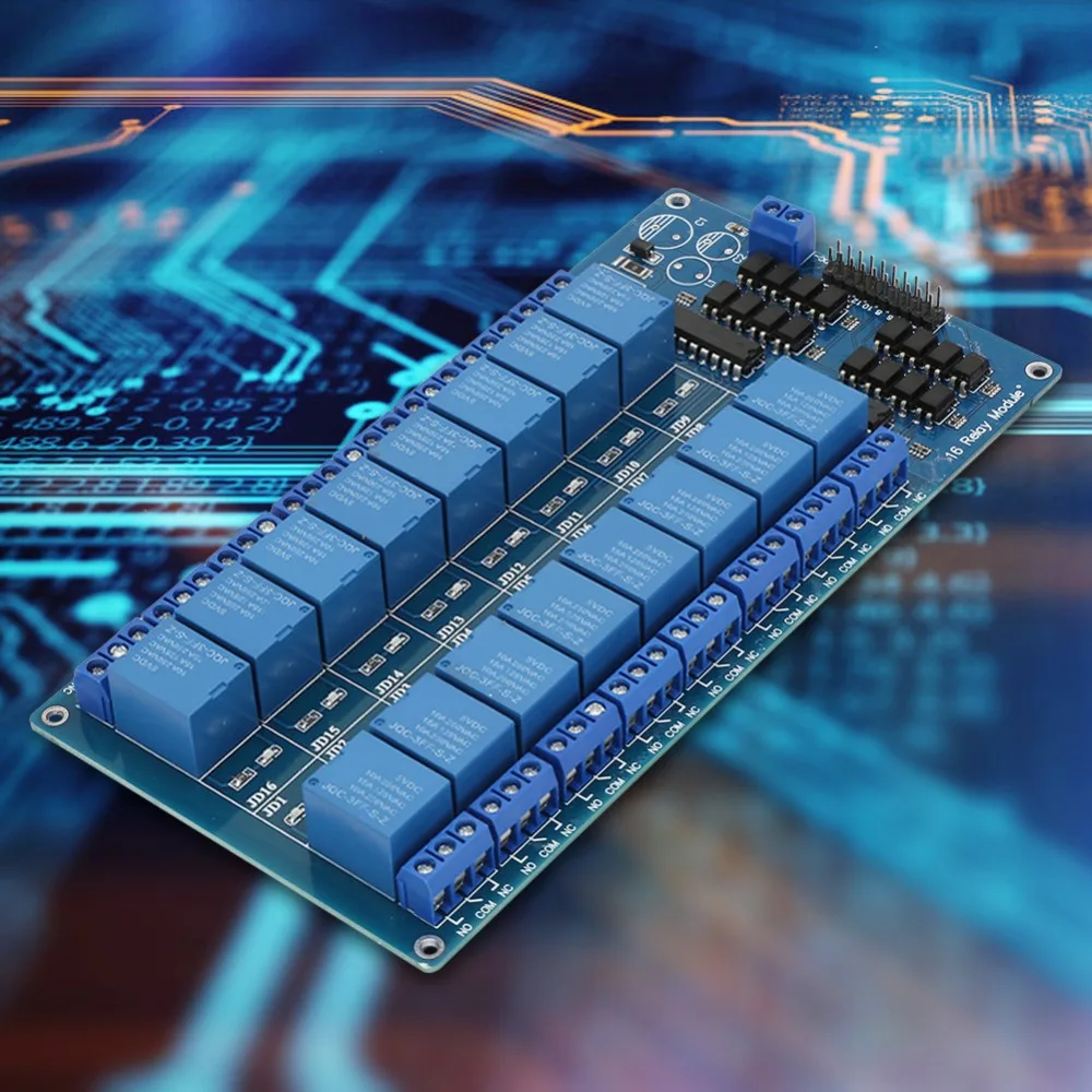 16-channel Relay Module 5V with Optocoupler Protection 5V Relay Module LM2596S Chip 180 *90 *20mm Relay Module Board