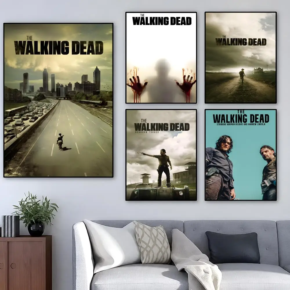 Series Walking Dead Daryl Zombie Poster Removable PP Decorative Poster Water-Resistant Print Apartment Dorm Office Cafe Gift