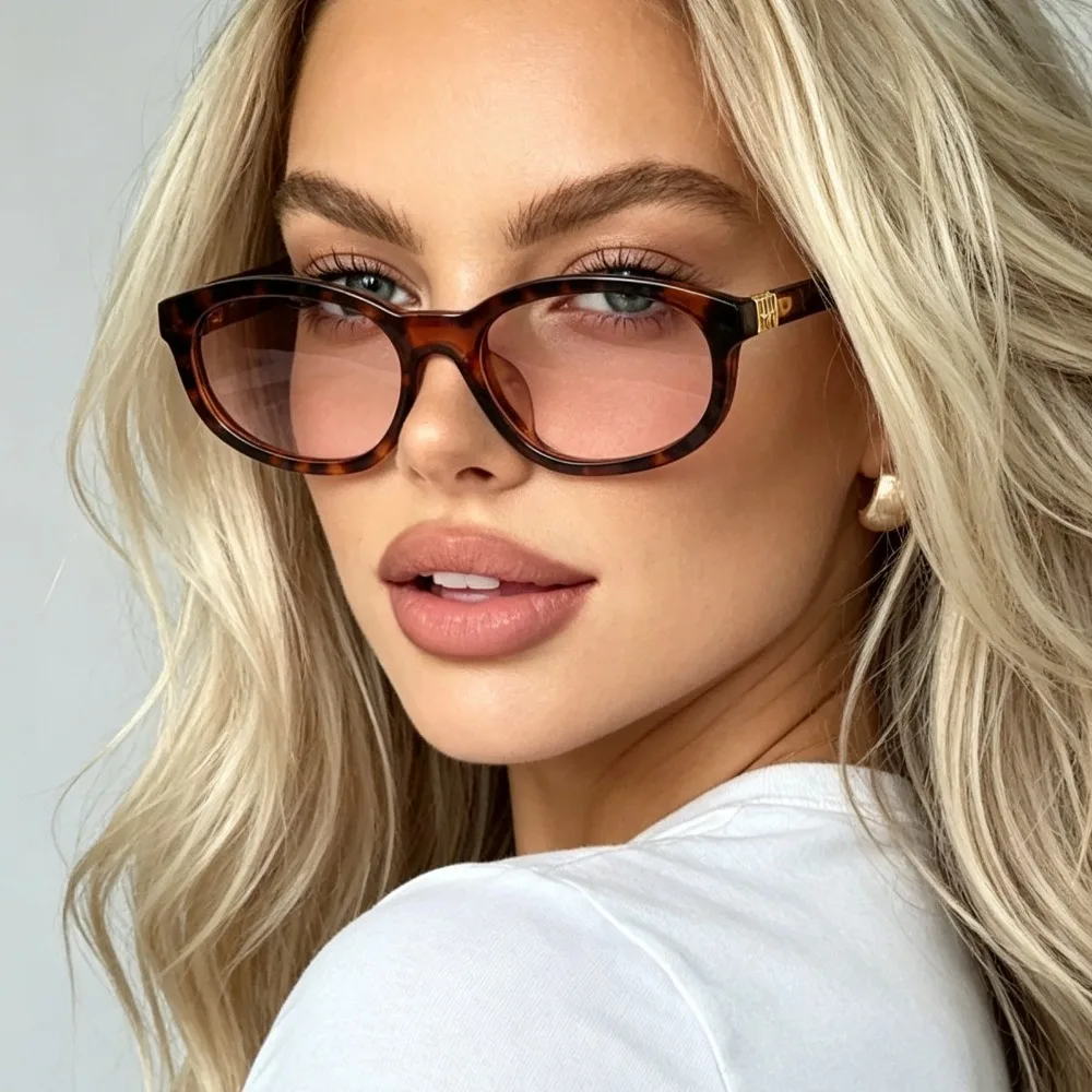 Retro-Leoparden-Sonnenbrille mit kleinem quadratischem Rahmen, Cat-Eye-Form, für Damen und Herren, Outdoor-Reise-Sonnenbrille, Damen-Fahrrad-Dekorationsbrille