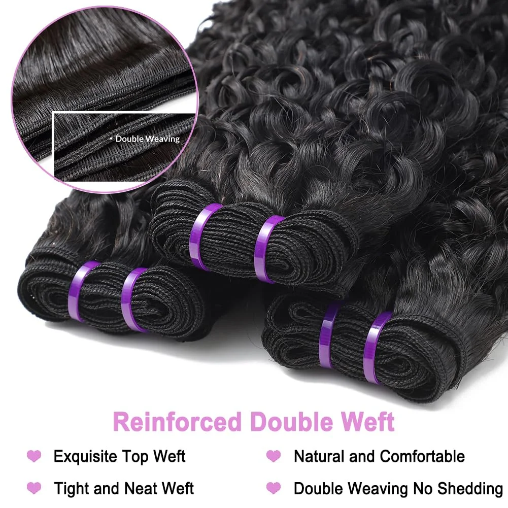 Paquets bouclés birmans cheveux humains vague profonde paquets de cheveux bruts 100% non transformés Double trame Extensions de cheveux armure cheveux bruts