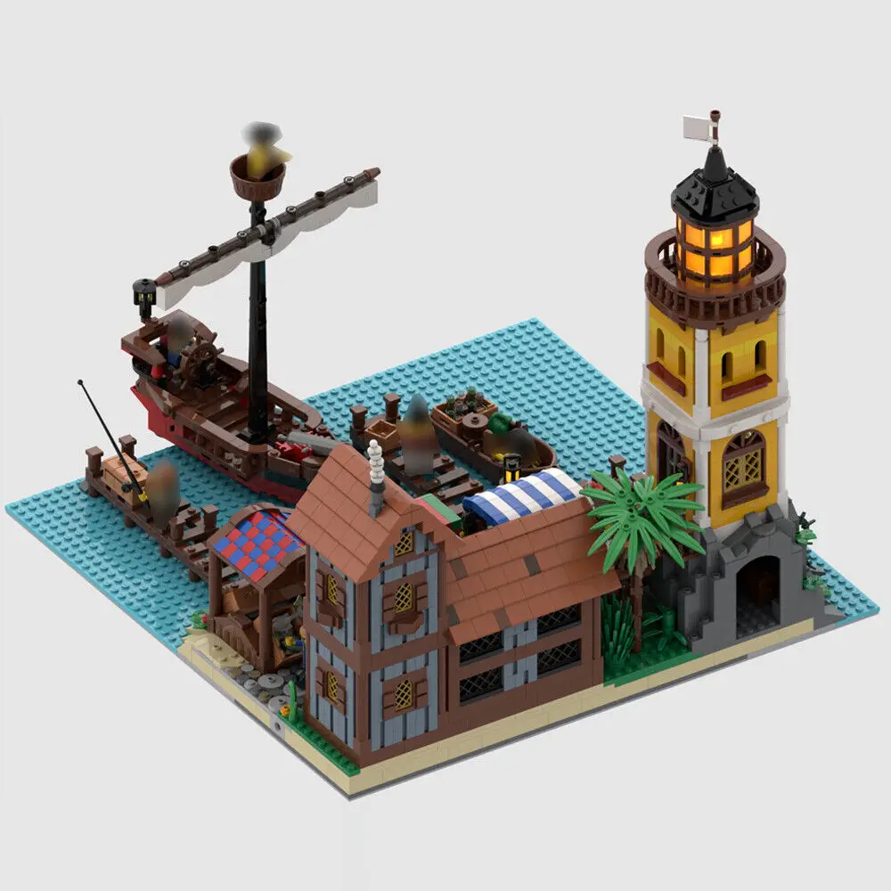 

Modular Harbor Medieval Architecture for Pirates World 2155 Pieces MOC