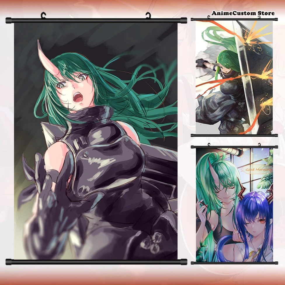 Anime Game Arknights Hoshiguma Chen Cosplay HD Wall Scroll Roll Painting Poster Hanging Picture Poster Home Decor Art Gift