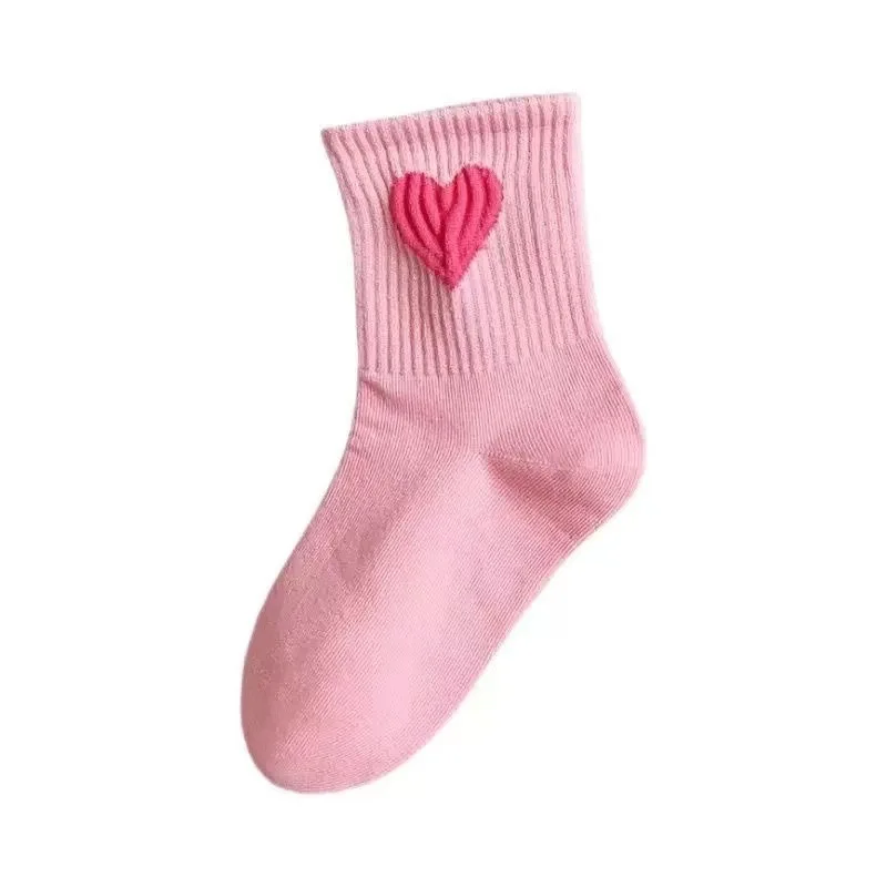 5 paia di calzini per bambini primavera autunno tinta unita principessa cuore arcobaleno color caramella calzini unisex per ragazze per bambini grandi