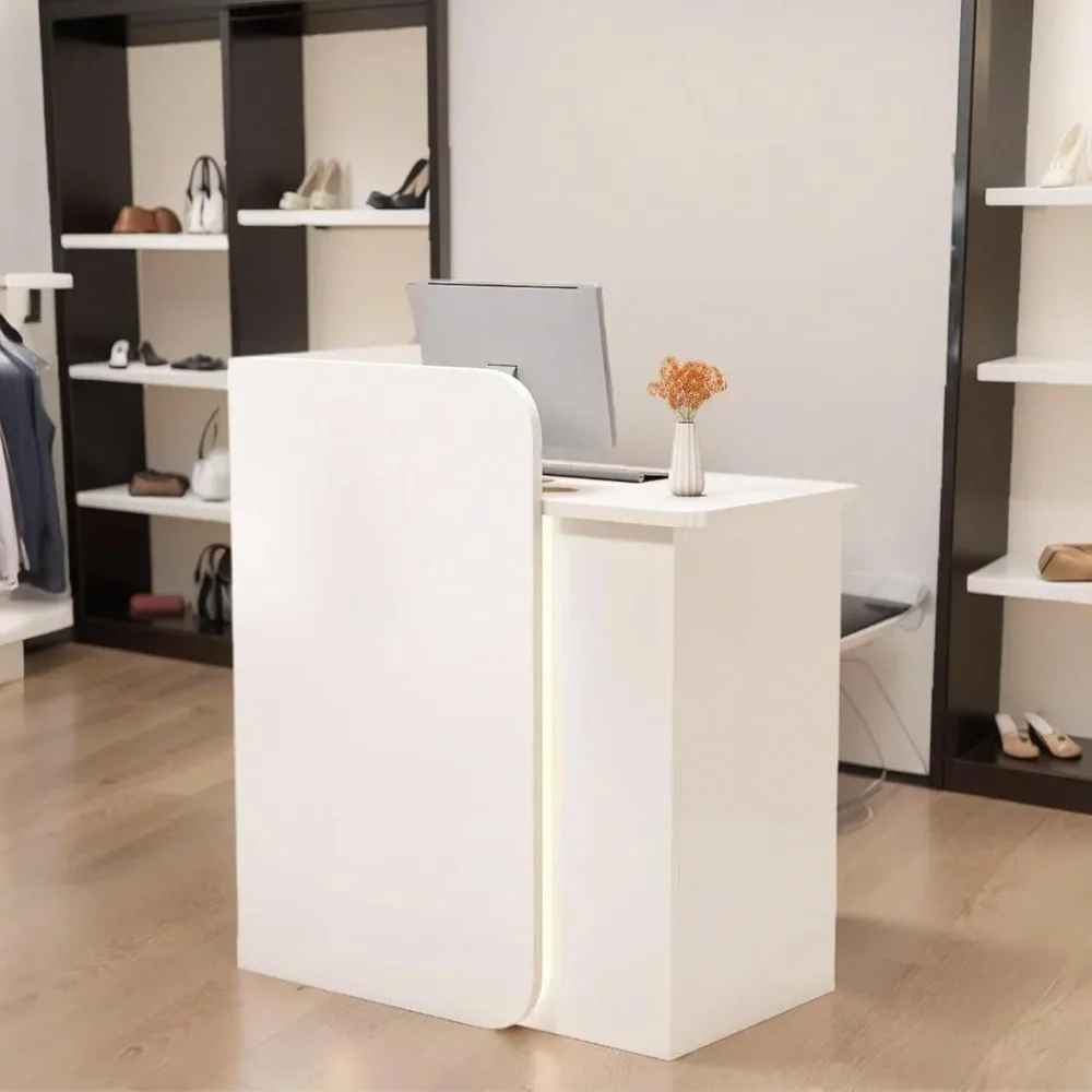 

Стойка регистрации с запирающимся ящиком, розничная стойка со светодиодной подсветкой, современная стойка регистрации и касса для салона L