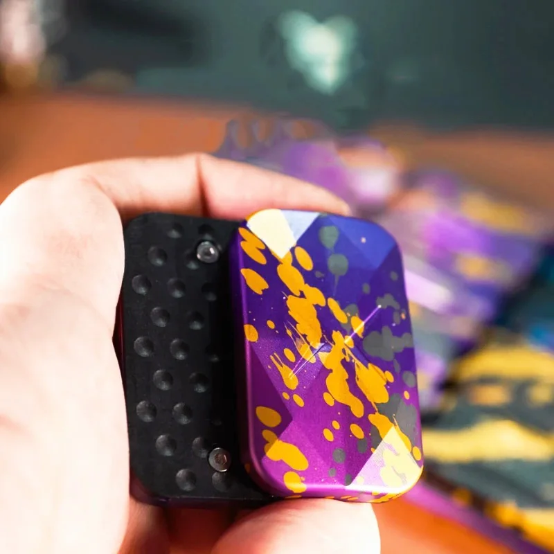 ZDEDC Spatte Inkt Onbeperkt Duwen Slider Fidget Speelgoed Cool Aluminiumlegering voor Volwassenen Angst Relief Fidget Spinner ADHD Gereedschap