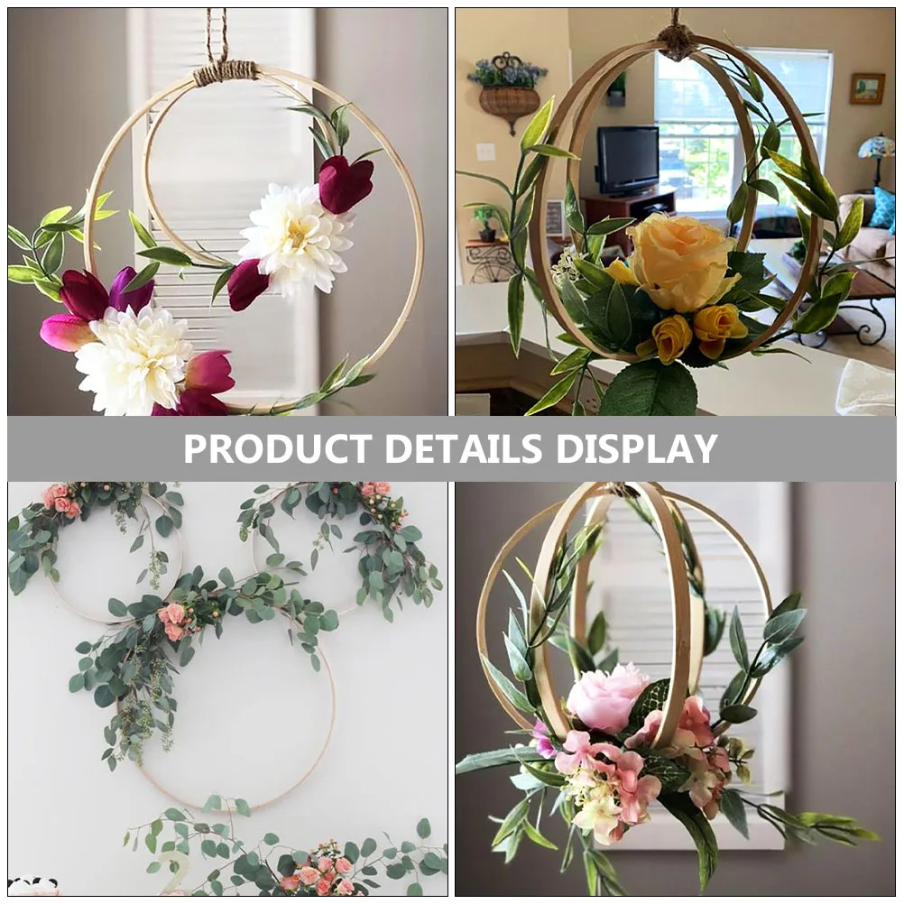 

20Pcs Bamboo Embroidery Hoop DIY Christmas Floral Wreath Set Garland Party Supply Decoration Craft Material Floral Set