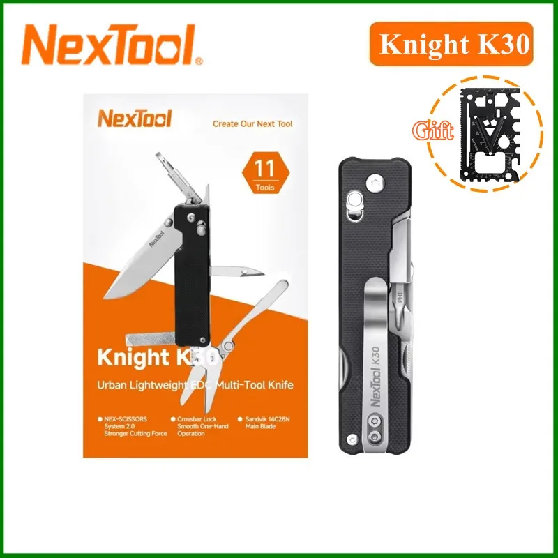 

Многофункциональный карманный нож Nextool 11 в 1 K30, складной нож Knight EDC, мини-нож для активного отдыха, портативные складные ножницы, напильник, ручные инструменты