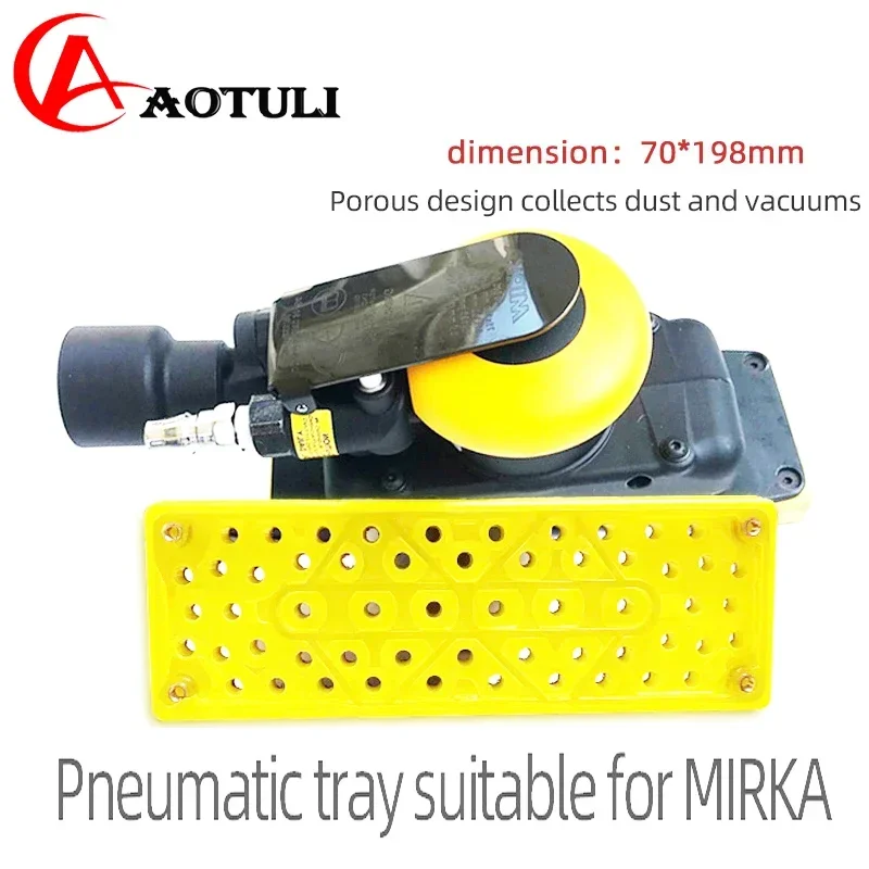 

Пневматический лоток для сухой шлифовальной машины, подходит 70x198 мм для шлифовальной головки Mirka, наждачная бумага, шасси, пылесоса, квадратный шлифовальный диск