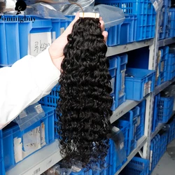 Loose Curly Tape In Human Hair Extensions Remy Human Hair Extension Brazilian Loose Deep Curly Tape Iins Hair Bundles For Black