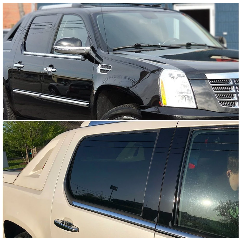 For Cadillac Escalade 2007 2008 2009 2010 2012 2013 2014 Mirror Window Pillar Posts Set Cover Door Trim Stickers Car Accessories